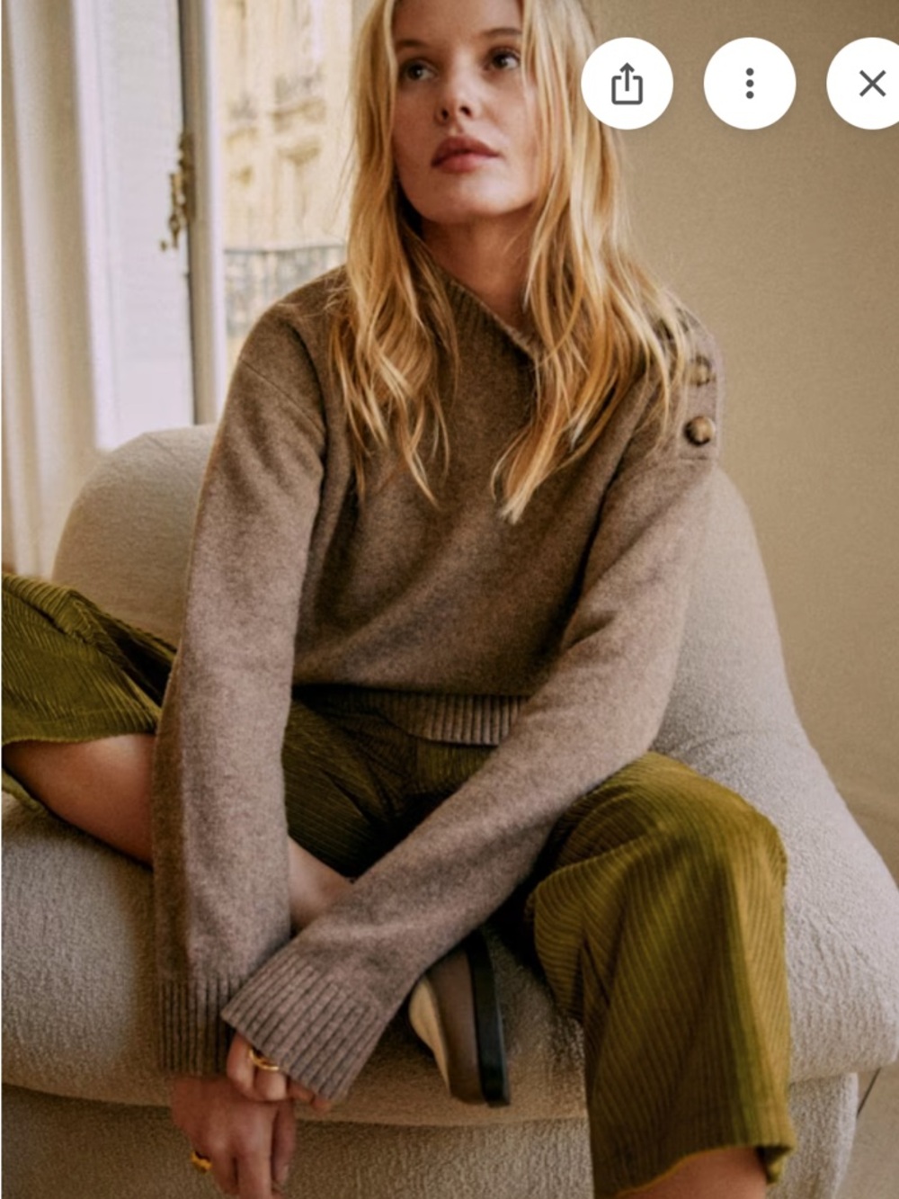 Sezane Elena Jumper in Dark Taupe - Picture 9 of 10